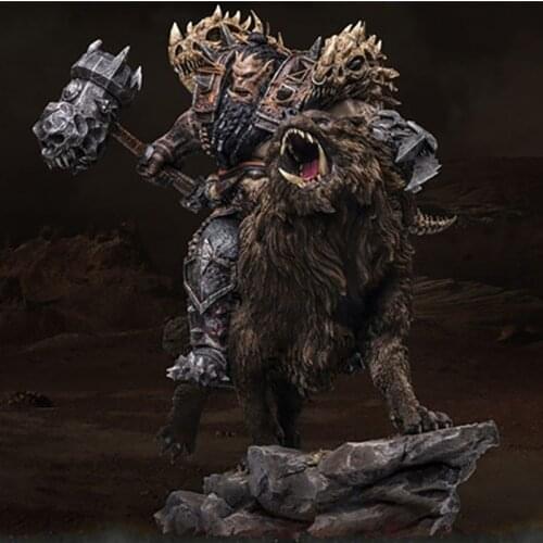 Black Hand Riding a Wolf Genuine Statue Figure
