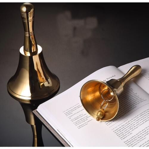 Hand Brass Bells for Children Chinese Pure Cupper Bell for Bed Call Remind Class Small Large Christmas Jingle Bell for Crafts