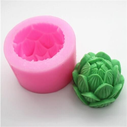 Flower Lotus Fondant Silicone Cake Molds Flower Handmade Soap Candle Molds Lotus Casting Polymer Clay Mold Chocolate Baking Tool