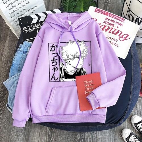 Anime My Hero Academia Bakugo Hoodies Seratshirt Women Men Pullover Casual Oversized Hooded Streetswear Hooded Pullover