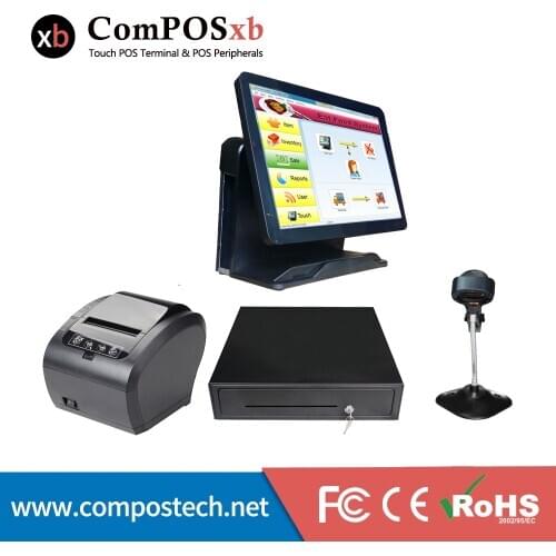 Windwos Point Of Sale Pos System Windows 7 Test Version 15 inch TFT LCD Touch Screen All In One Pos Pc For Restaurant
