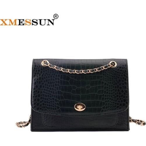 XMESSUN Women Chain Bag 2021 New Fashion Trendy Shoulder Messenger Bag Ladies Designer Brand Crocodile Pattern Bags ins F393