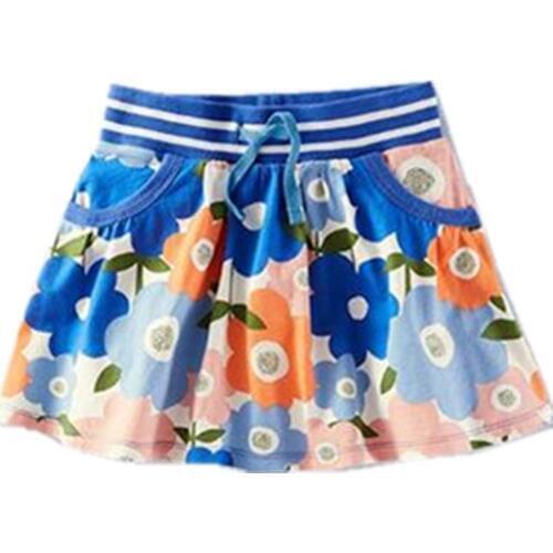 Little Maven Brand New Girls Summer Colorful Flowers Fashion Lovely Quality Cotton Cute Casual Knitted Skirts