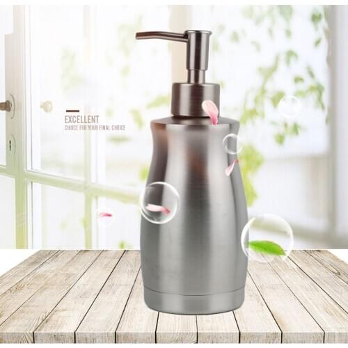 1PC 400ml Large Capacity Stainless Steel Pump Soap Dispenser Countertop Bathroom Accessory Kitchen Bathroom Lotion