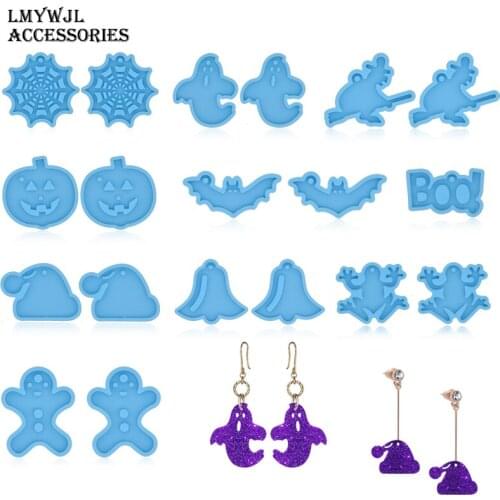 10 Models/Halloween Christmas Earring Pendant Resin Silicone Mold DIY Epoxy Resin Jewelry Casting Mold Jewlery Making Supplies