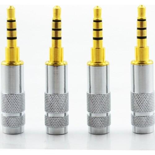 10pieces/lot gold plated 6MM 3.5mm 4poles stereo Audio headphone plug adapter