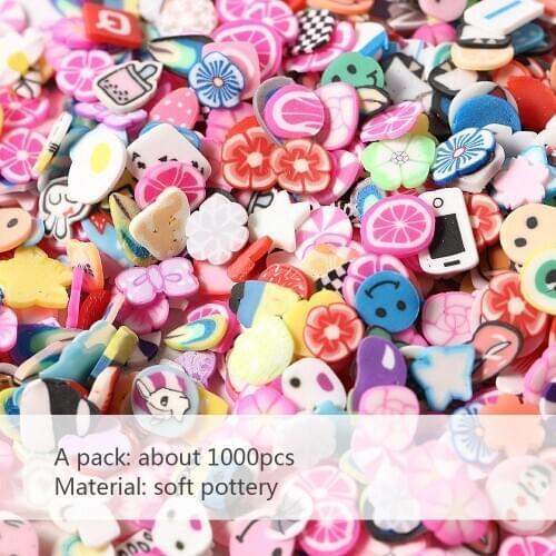 1000Pcs Mixed Addition For DIY Lollipop Fruit Flower Slices Filler For Nail Art Charm Slime Accessories Supplies Decoration Toy