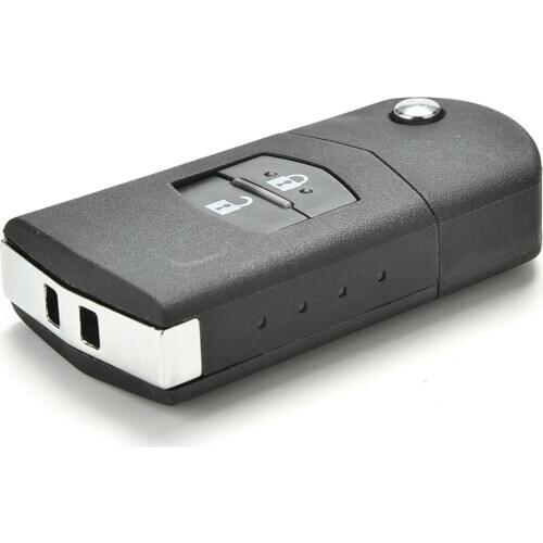 2 Button Remote Key Fob Shell Case Folding Flip With Uncut Blade For Mazda 3 5 6