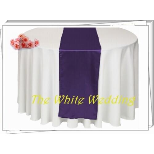 20piece Satin Purple Table Tunners FOR Wedding Purple Party Decoration FREE SHIPPING