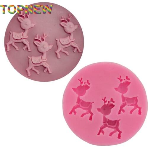 DIY Animal Fawn Deer Shape Food-grade 3D Silicone cake mold tools soap chocolate mould for the kitchen baking clay mold C1782
