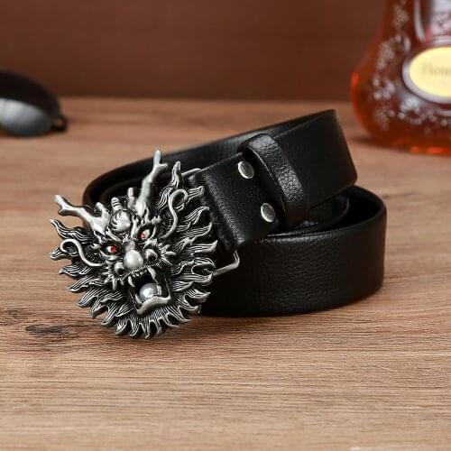 American original leading personality leisure zinc alloy belt buckle PU belt men and women same style