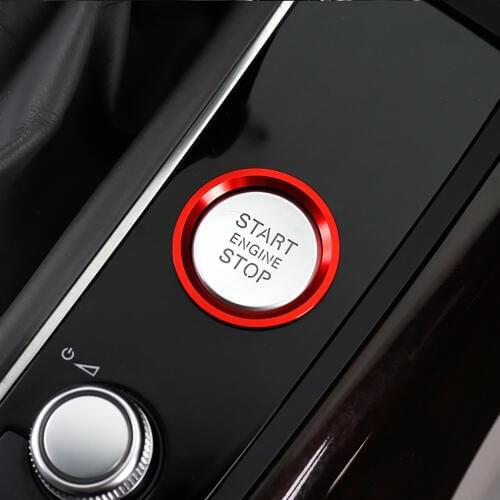 Car Styling Key Start Button Decorative Frame Cover Trim metal sticker For Audi A4 B9 A6 C7 Q7 A7 A8 Interior Auto Accessories