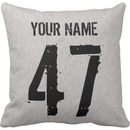 Throw Pillow Cover Designs Typographic Hockey Player to Name Decorative Pillow Case Home Decor Square 16 x 16 Inch Pillowcase