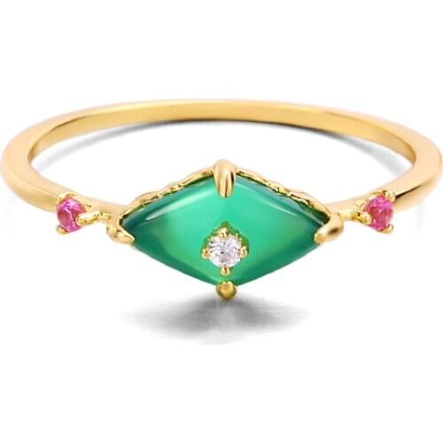 Precious 925 sterling silver rings for women Oval Green chalcedony fine jewelry Elegant finger accessory Wedding Engagement gift