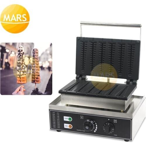CE approved 6 pcs Lolly Waffle Maker Machine Iron Commercial Egg Stick Waffle Baker Christmas Tree Waffle Machine 220V 110V