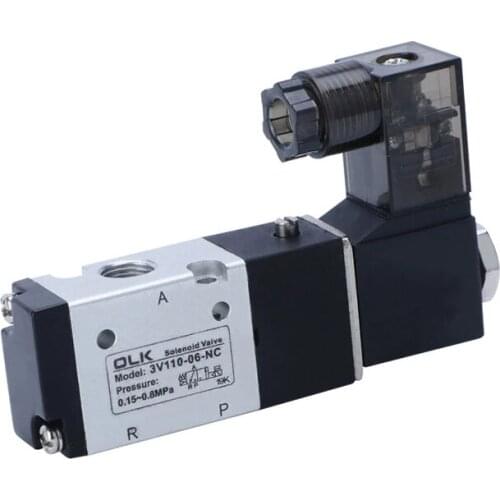 3V110-06 Pneumatic Valve Electric Solenoid Valve Control Air Gas Magnetic 2 Position 3 port DC12V 24V AC110V 220V Coil Volt