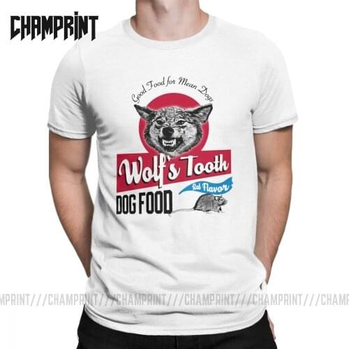 Men T-Shirts Wolfs Tooth Dog Food Once Upon A Time In Hollywood Cotton Tee Shirt Short Sleeve Criminal Cliff Movie T Shirts 6XL