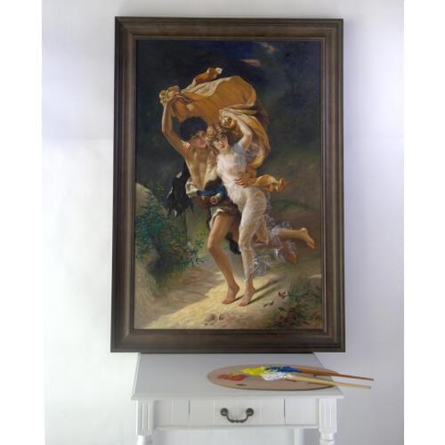 Framed oil painting handmade on canvas reproduction of The Storm by Pierre Auguste Cot 78x114 cm