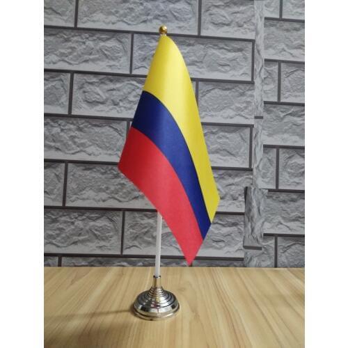 Colombia table desk flag banner 14*21cm flag /Plastic flags or suction cups for your choice free shipping 0046