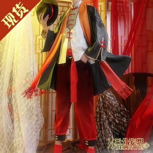 Hot! Anime Monkey D. Luffy Chinese Cheongsam Uniforms Cosplay Costume In Stock Free Shipping F