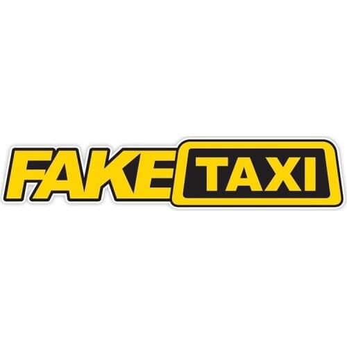 Cartoon Yellow Fake Taxi Car Sticker Vinyl Auto Accessories Car Window Car Styling Decal PVC 15cm*3cm