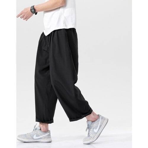 Summer New Style Shadowless Wall Large Size Male Ice Silk Ultra-thin Loose Straight Casual Trousers