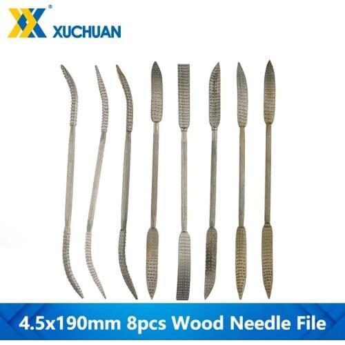 Wood Needle File Set Special-Shaped Assorted File 4.5x190mm 8pcs For Wood Carving Grinding Tools Hardwood File