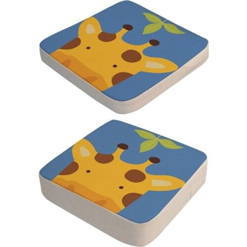 2 Pcs/Set Anti-Skid Cartoon Print Dining Children Cushion Increased Pad Adjustable Removable High Chair Booster Mat