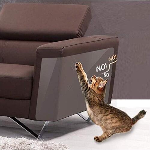 New 2pcs Anti Scratch Cat Training Tape Furniture Protectors Pins Free Clear Cat Deterrent Tape for Couch Sofa Door Residue Free
