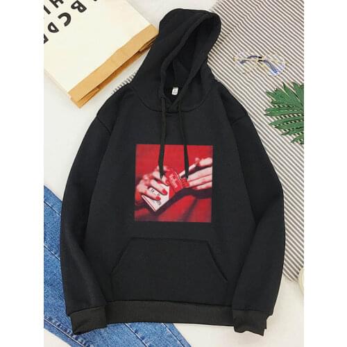 Autumn Hooded Sweatshirt Woman Harajuku Fashion Smokes Mulheres Plus Size Pullover Print Black Hooded Sweatshirt Hoodie