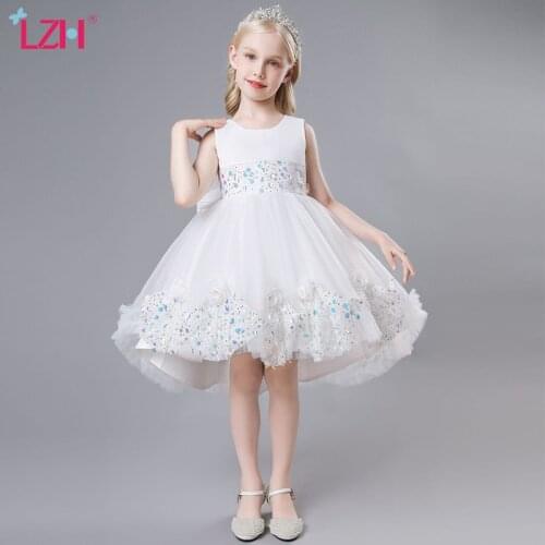 LZH 2021 Prom Dresses For Girls Performance Clothing Tailing Evening Dresses For Kids Bridesmaid Dresses For Childrens Clothes