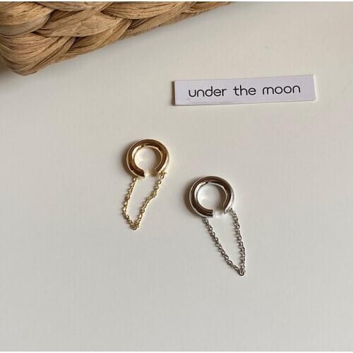 Simple Geometric C-shaped Chain Tassel Ear Bone Clip High-quality Cold Style Design Temperament Earrings