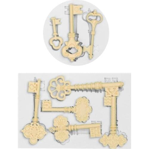 Variety of Retro Key Fondant Silicone Molds, Chocolate Cake Decoration, Candy