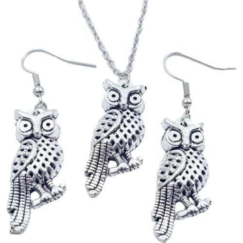 Animal Owl Jewelry Set Creative Earring Necklace Sets,Antique,Beauty Vintage Fashion Women Girl Gifts