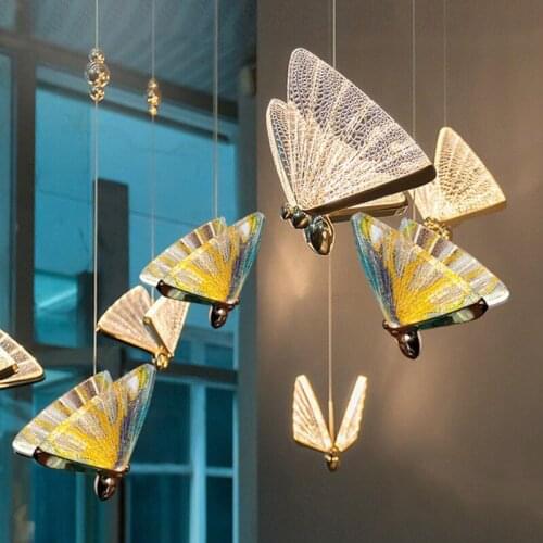 Modern Chandelier Light Luxury Long Master Bedroom Butterfly Bedside Table Lamp Online Lamp Simple Dining Room Table