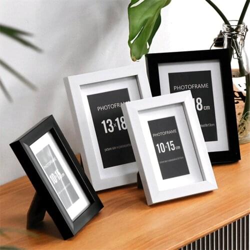 Modern Wall Picture Frames Wood Photo Frame Black White Mat Plexiglass 13x18 30x40 A4 A3 Poster Canvas Print Frame Home Decor