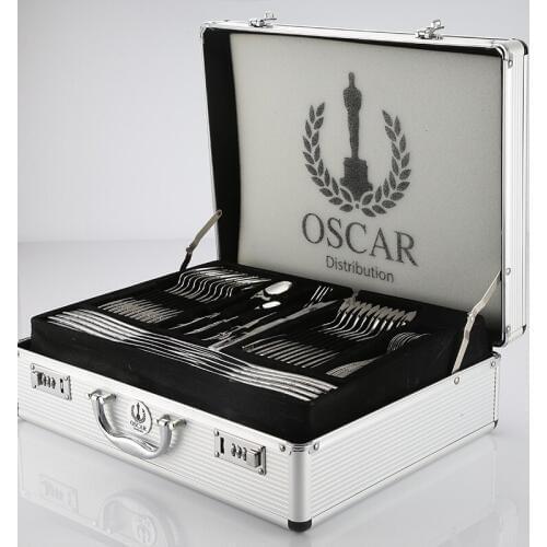 304 stainless steel cutlery steak knife and fork spoon 114 sets of gift box set high-grade aluminum box password packaging