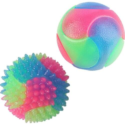 Light Up Dog Balls Flashing Elastic Ball LED Molar Ball Glowing Ball Pet Color Light Ball Interactive Toys For Cats, Dog Toy Pet