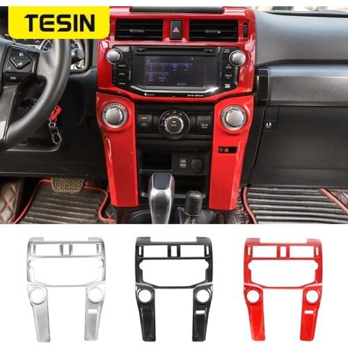 TESIN Car Center Control Navigation Air Conditioning Control Panel Decor Cover Sticker Accessories for Toyota 4Runner 2010