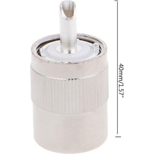 UHF Male PL259 Plug Solder RG8 RG213 LMR400 7D-FB Cable Connector Silver K5DB