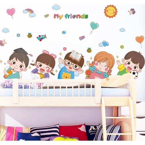 [SHIJUEHEZI] Cartoon Children Wall Stickers Vinyl DIY Balloons Clouds Mural Decals for Kids Bedroom Nursery Home Decoration