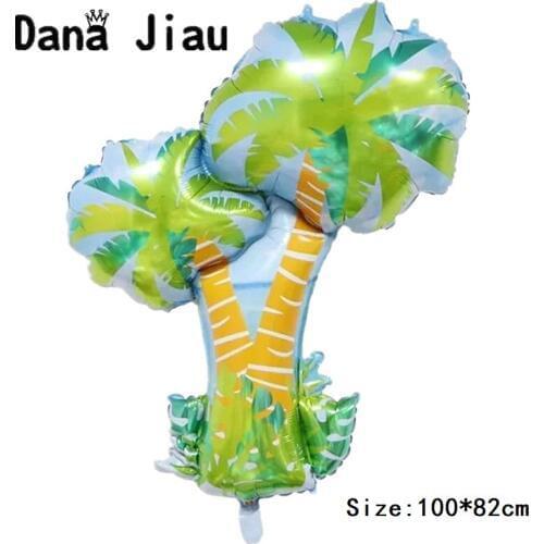 Coconut Tree Foil Balloon Birthday Party Decoration Park Green Leaf Inflate Helium Ballon Photo Pop Zoo Theme Decorate Ball