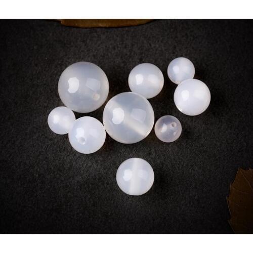 High quality ice white Chalcedony fine jewelry Natural stone necklace Jade Boutique Pendant necklace diy beads
