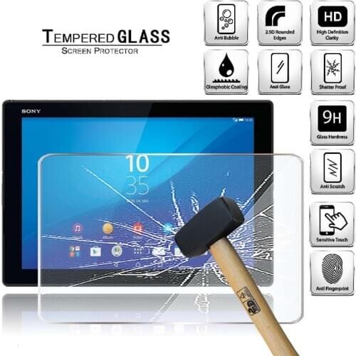 Tablet Tempered Glass Screen Protector Cover for Sony Xperia Z4 LTE 10.1" Full Coverage Anti-Scratch Explosion-Proof Screen