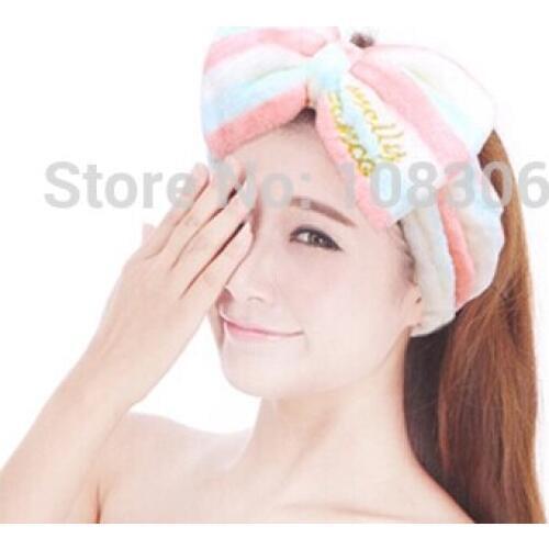 Ladies Wash hair band Tenfolds Hair Bands Cosmetic hair bands beam towel wigs big bow Bathroom Hair Band