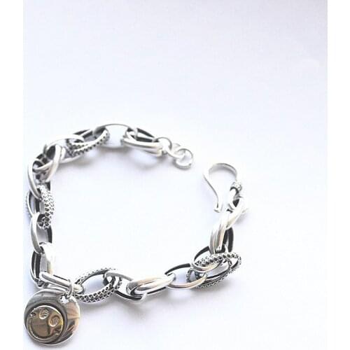 New Arrival Customized Hip hop Smile Face Cross Chain 925 Sterling Silver Ladies Bracelet Jewelry Women New Year Gift