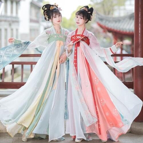 XinHuaEase Chinese Style Traditional Hanfu Womens Dresses Ancient Breast Length Ru Skirt Embroidered Four Piece Suit Cosplay