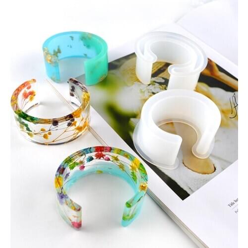 1Pc 6.3cm Silicone C-Shape Open Bracelet Mold Jewelry Making DIY Resin Handmade Crystal Epoxy Craft Mould