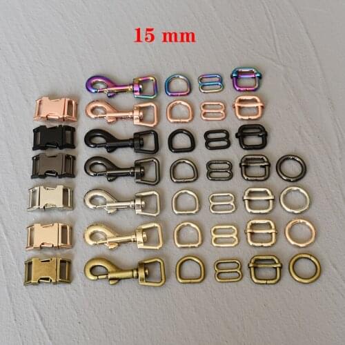 15mm 100 Pieces Metal Buckle Slider Adjust D Ring Release DIY Bag Strap Belt Handle Shoulder Webbing Leather Craft Accessories