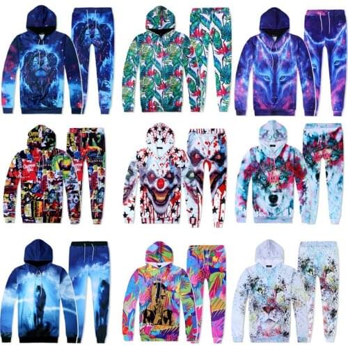 15 Models Optional 2021 Unisex Mens Womens 3D Funny 2Pac Haha Joker Ghost Printed Hooded Sweatshirts Sweatpants Tracksuits Sets